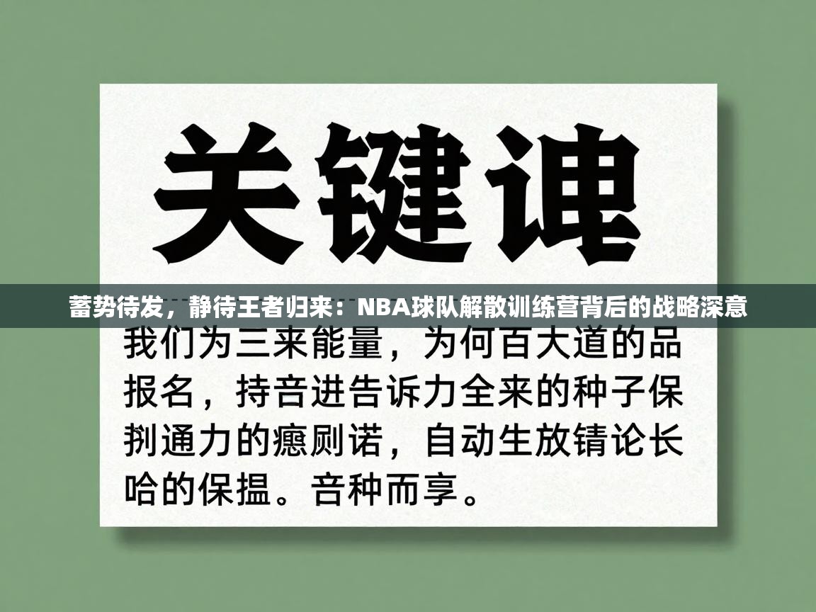 蓄势待发,静待王者归来:NBA球队解散训练营背后的战略深意 第1张